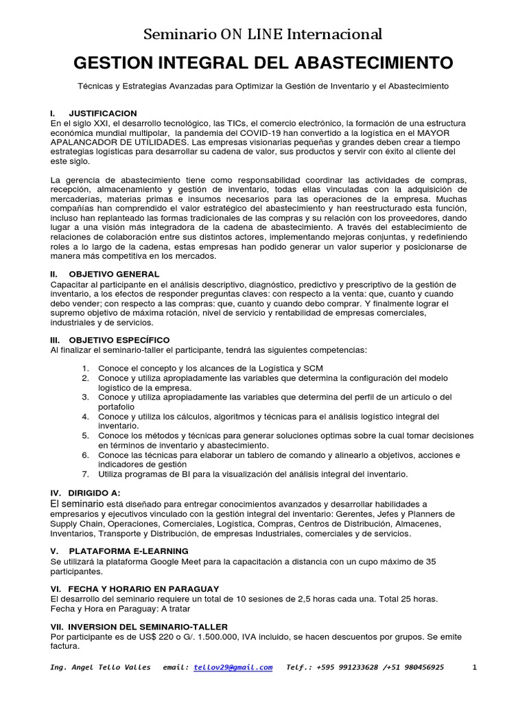 Atv Gerencia de Abastecimiento | PDF | Logística | Cadena de valor