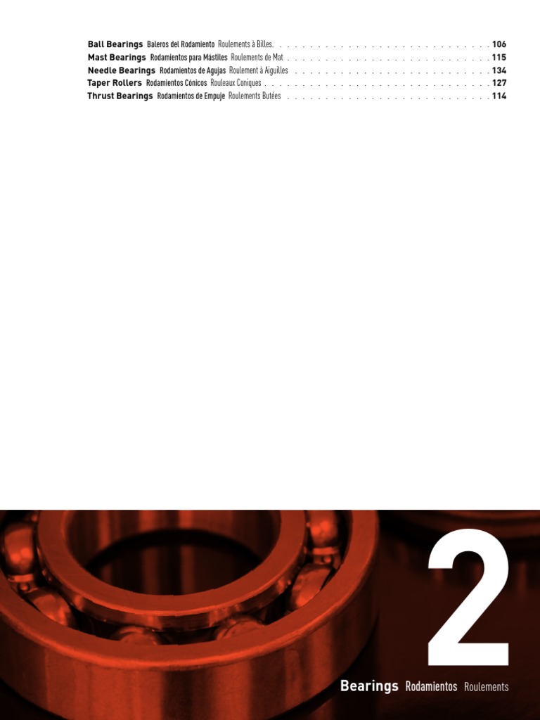 Bearing Specifications A comprehensive listing and specifications for