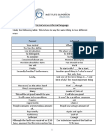 Formal Versus Informal