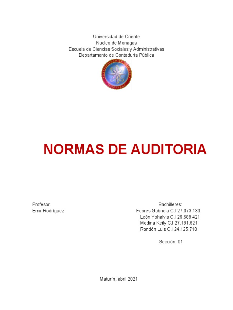 Normas de Auditoria Mi Trabajo.. | PDF | Auditoría | Contralor