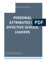 Personal Attributes of Effective School Leaders - Hamilton Associates 1 1