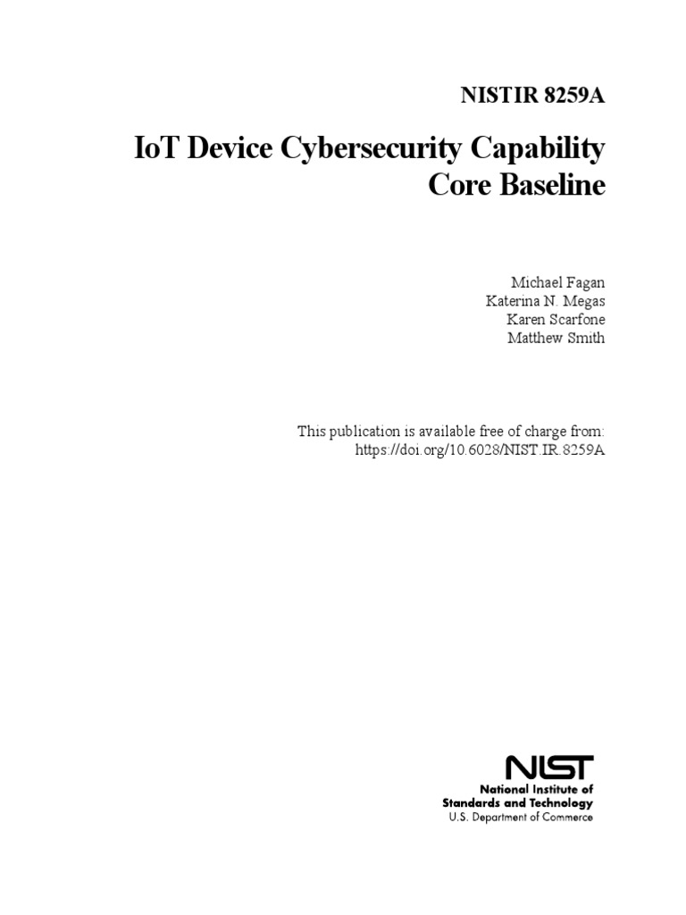 NIST - IR.8259A - IoT Cybersecurity | PDF | Internet Of Things ...