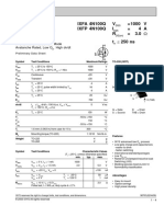 High-power MOSFET datasheet with key specs