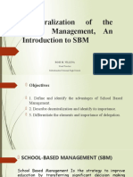 Decentralization of The School Management, An Introduction To SBM