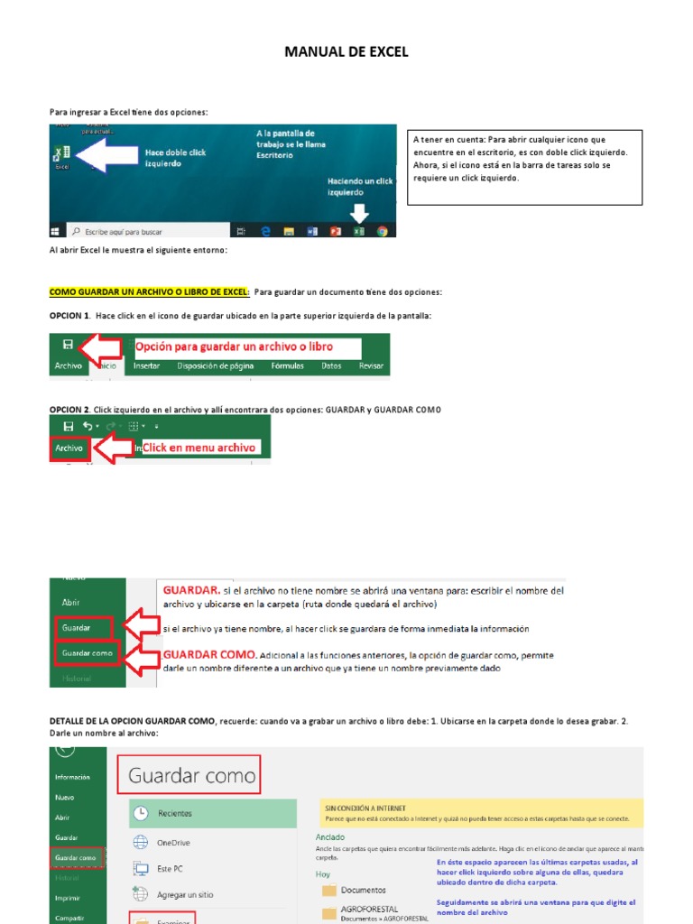 Manual de Excel: Guía Básica | PDF | Microsoft Excel | Archivo de ...