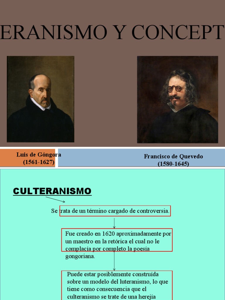 Presentación Culteranismo Y Conceptismo Pdf Poesía Lingüística