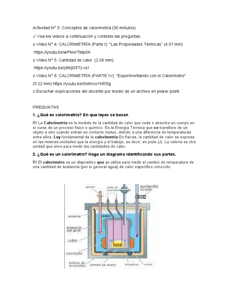 Conceptos Básicos de Calorimetría | PDF | Calor | Calorimetría