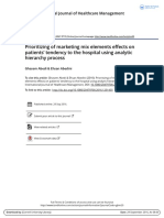 Abedi. 2016. Prioritizing of Marketing Mix Elements Effects On Patients' Tendency To The Hospital Using Analytic Hierarchy Process (Q3)