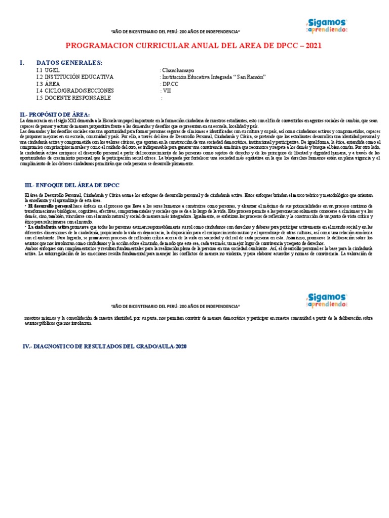 Esquema de Planificacion Anual DPCC - Nemecio | PDF | Evaluación ...