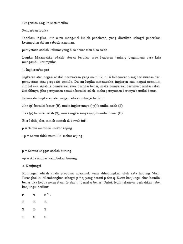 Pengantar Logika Matematika Dasar | PDF | Seni & Disiplin Bahasa ...