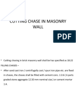 Cutting Chase in Masonry Wall