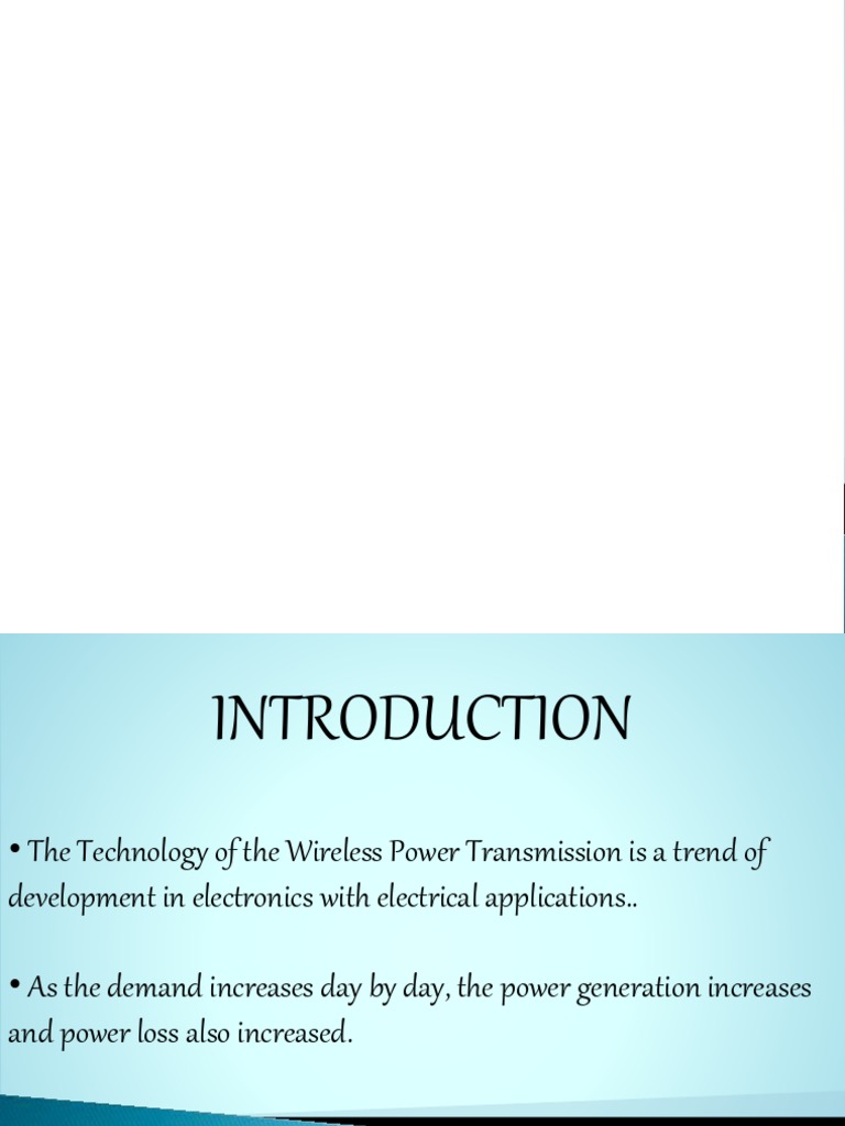 Wireless Power Transmission Overview | PDF | Inductor | Electronic ...
