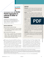 Greater Fibrinolysis Resistance But No Greater Platelet Aggregation in Critically Ill COVID-19 Patients