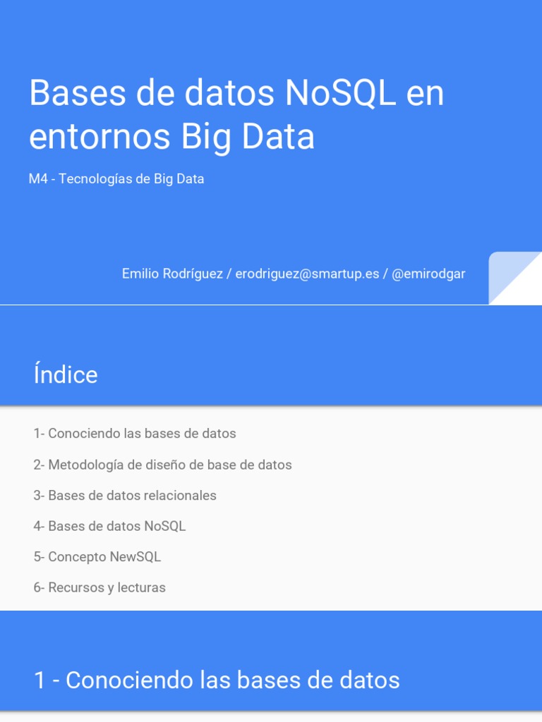 Bases de Datos NoSQL en Big Data | PDF | No Sql | Base de datos relacional