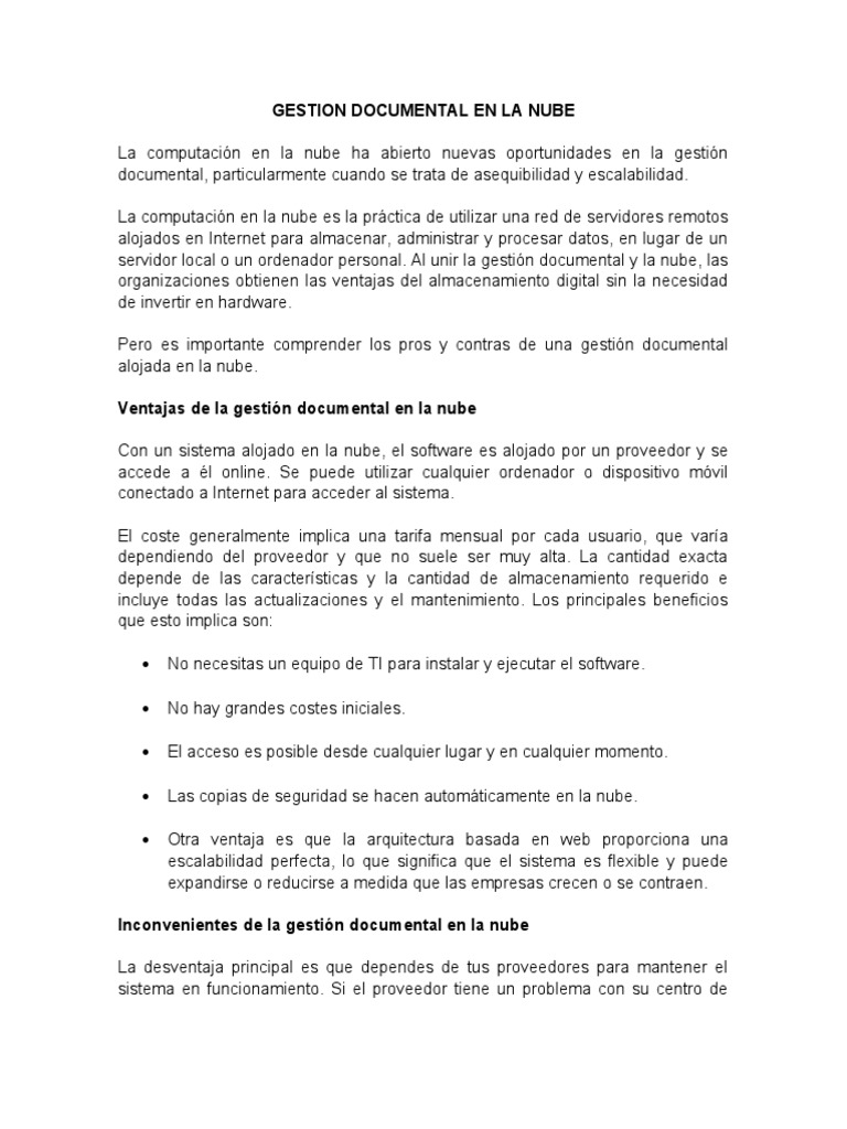 Gestion Documental en La Nube | PDF | Gestión de registros ...
