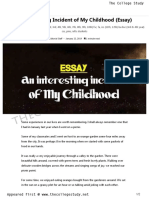 47 An Interesting Incident of My Childhood (Essay) - The College Study