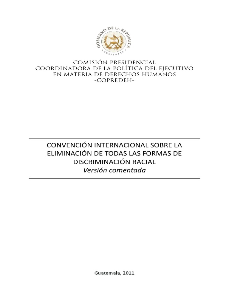Convención Internacional Sobre Todas Las Formas de Discriminación | PDF ...
