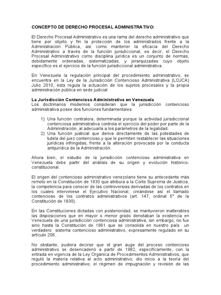 Derecho Procesal Administrativo en Venezuela | PDF | Jurisdicción | Ley ...
