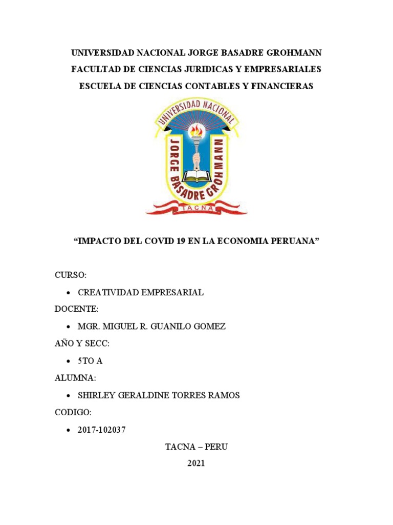 Impacto del COVID-19 en la economía peruana | PDF | Economias | Salud y ...