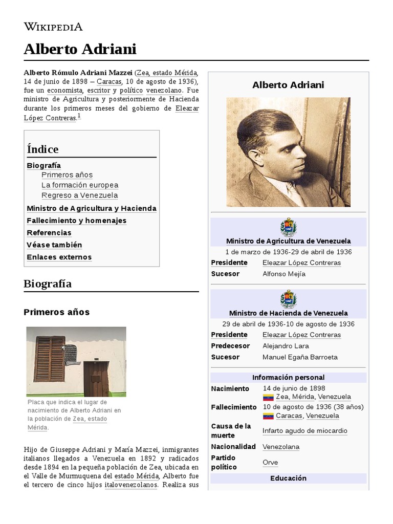Alberto Adriani | PDF | Venezuela | Gobierno