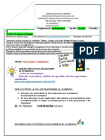 Matemáticas Guía #28-29 Operaciones Combinadas