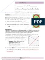 This Study Resource Was: Student Exploration: Distance-Time and Velocity-Time Graphs
