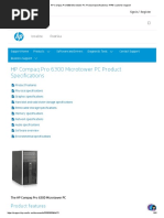 HP Compaq Pro 6300 Microtower PC Product Specifications - HP® Customer Support