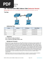 7.3.7 Lab - View The Switch MAC Address Table - ILM