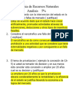 Análisis de la Economía de Recursos Naturales y Fallas de Mercado