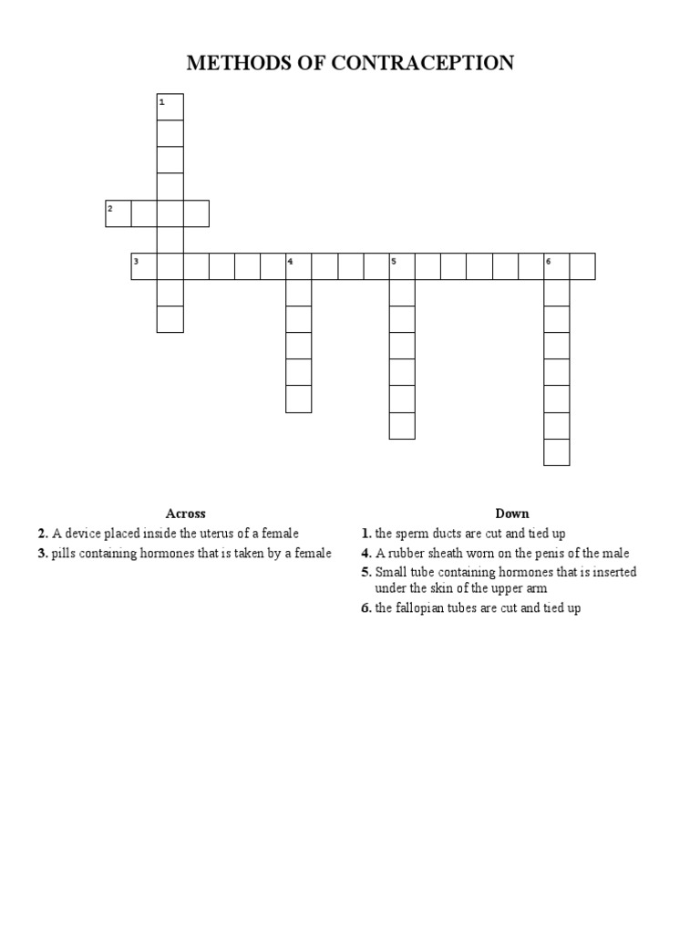 Cross Word Contraception | PDF | Science & Mathematics
