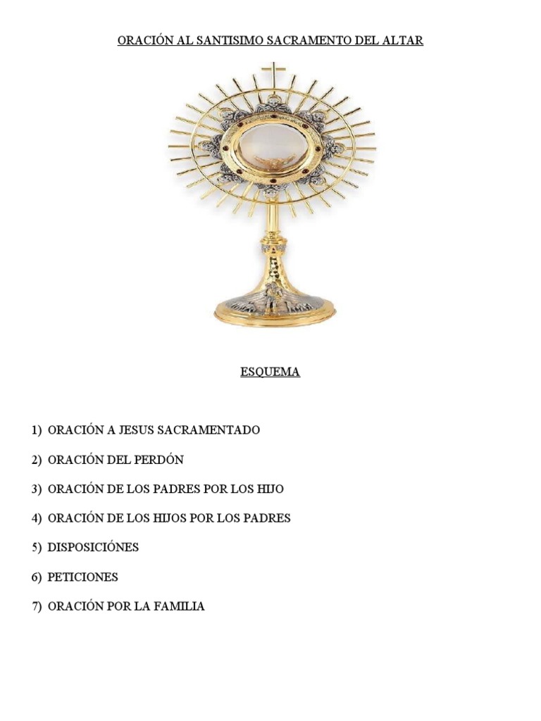 Oraciones al Santísimo Sacramento | PDF | eucaristía | Oración