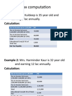 Tax Computation: Example 1: Mr. Kuldeep Is 35 Year Old and Calculation