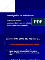 Zinvestigación ACCIDENTES D.S 009-2005