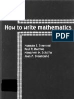 How To Write Mathematics by Norman E. Steenrod, Paul R. Halmos, Menahem M. Schiffer, Jean A. Dieudonne