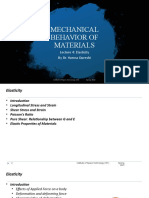 Mechanical Behavior of Materials: Lecture 4: Elasticity by Dr. Yumna Qureshi