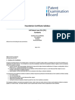 Foundation Certificate Syllabus: UK Patent Law FC1 (P1)