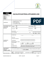 Calculate Electrical Appliances Load: Evidence Guide