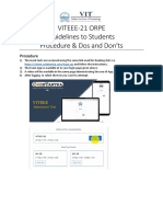 Viteee-21 Orpe Guidelines To Students Procedure & Dos and Don'ts