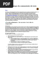 La technique du commentaire de texte