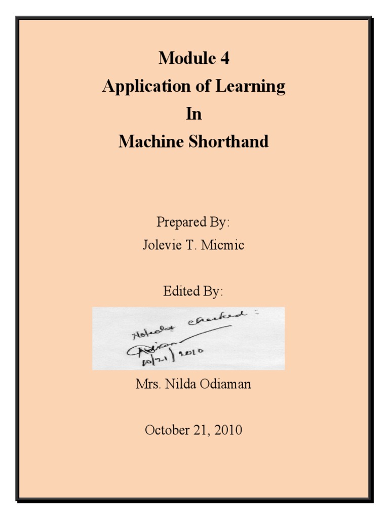 Machine Shorthand Learning Module 4 | PDF | Shorthand | Verb