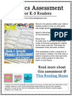 Phonics Assessment: For K-3 Readers