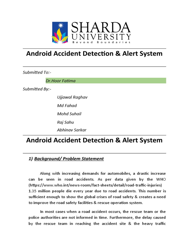 Android Accident Detection & Alert System | PDF | Application Software ...