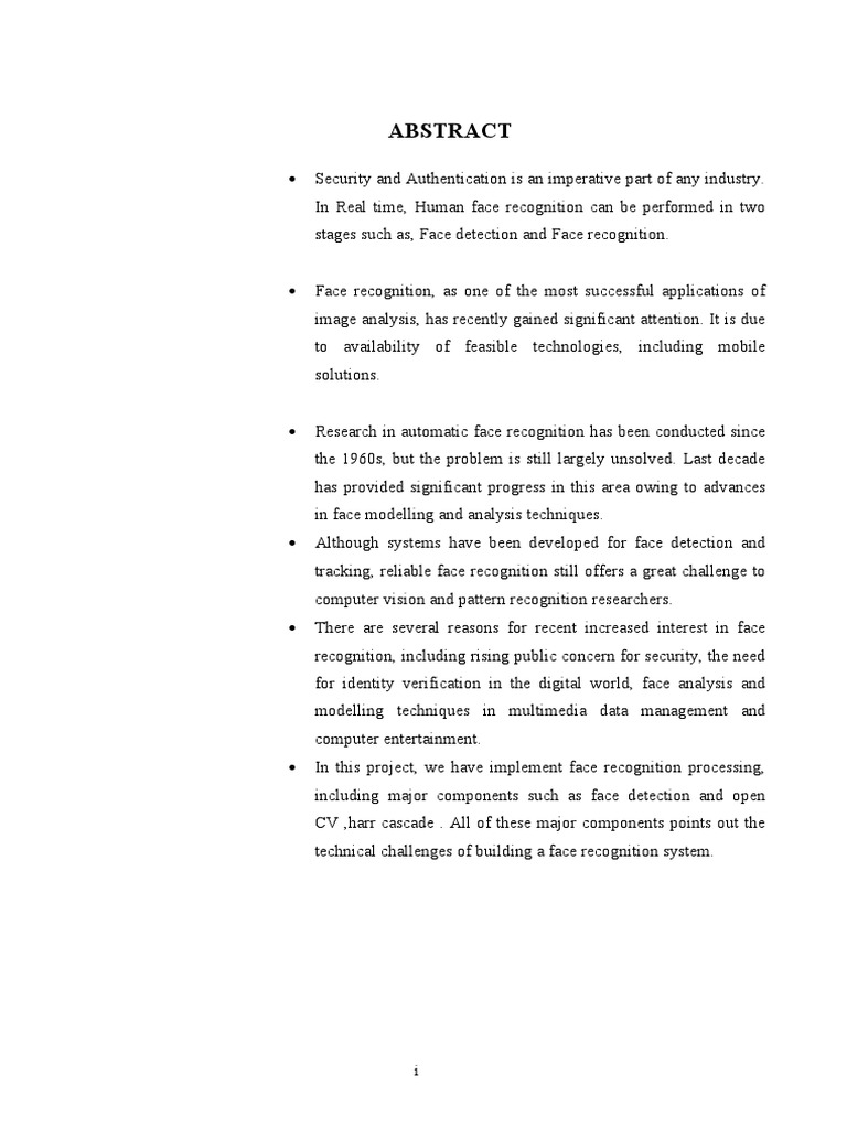 Face Recognition Report 1 PDF Software Testing Unified Modeling