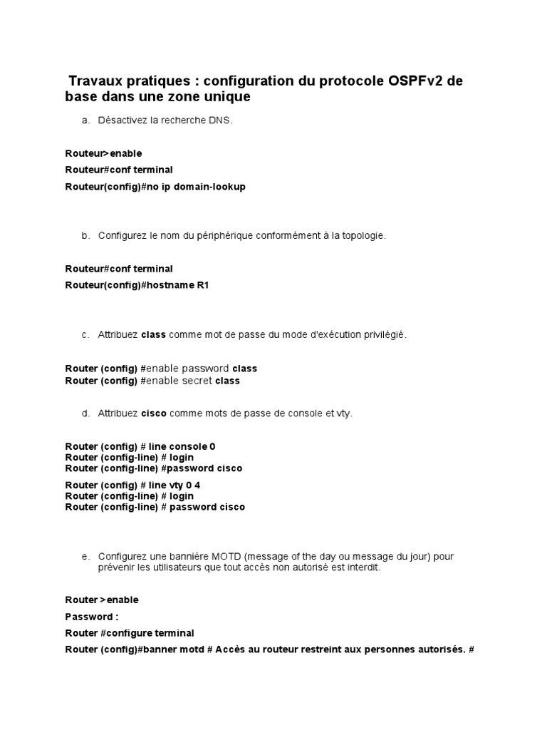 8 2 4 5 lab configuring basic single area ospfv2 pdf routing