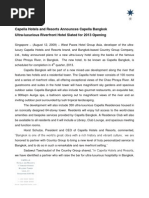 Capella Bangkok Announcement - 2009-08-12