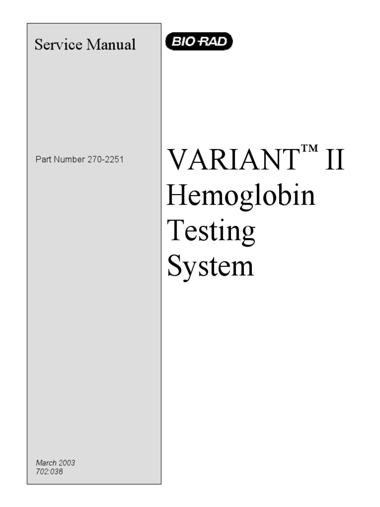 Variant II Service Manual | PDF | High Performance Liquid ...