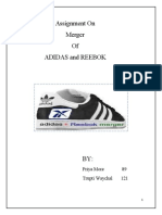 Assignment On Merger of Adidas and Reebok: Priya More 89 Trupti Waychal 121