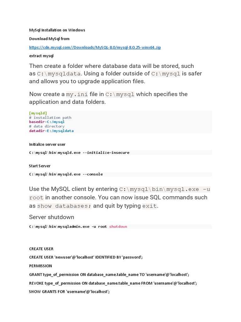 MySql Installation On Windows | PDF | Technology & Engineering