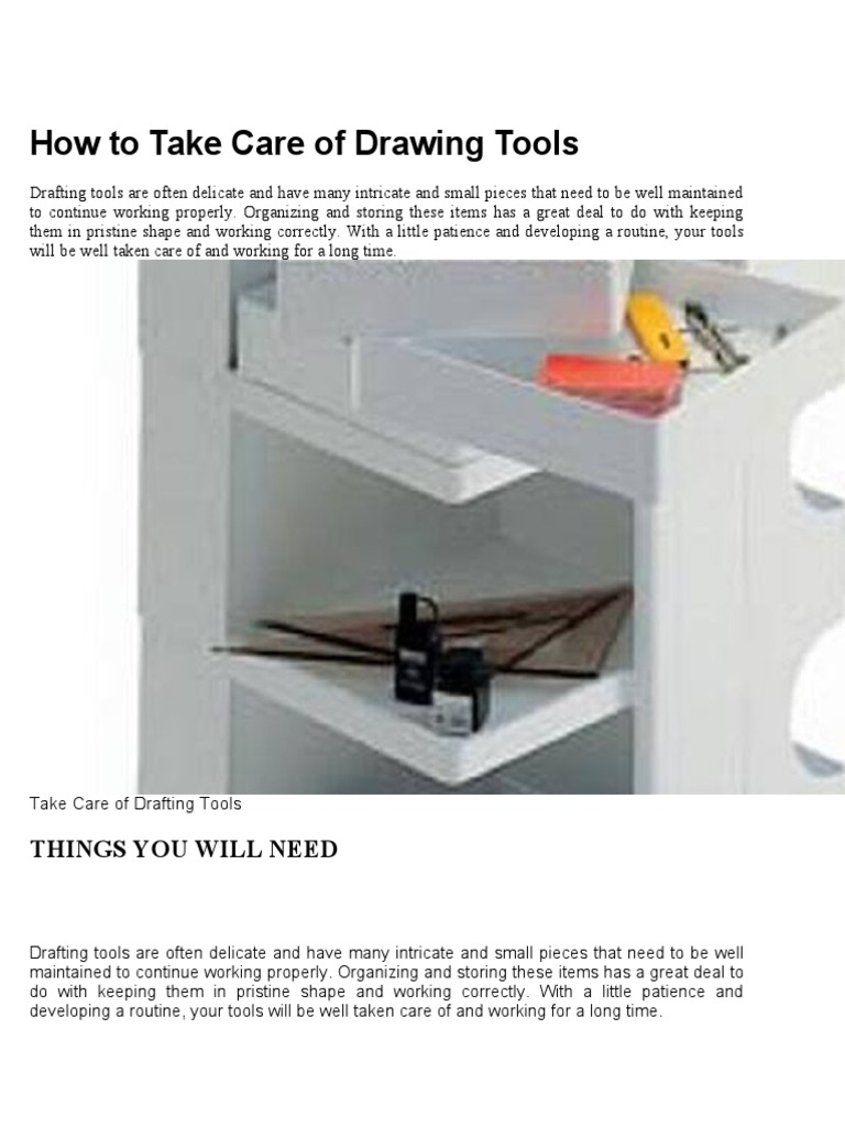 How To Take Care of Drawing Tools PDF Equipment Tools