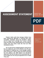 Example of An Assesment Statement in Social Work Practice